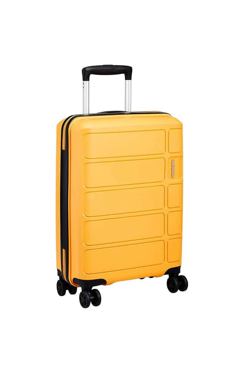 american tourister yellow trolley bag