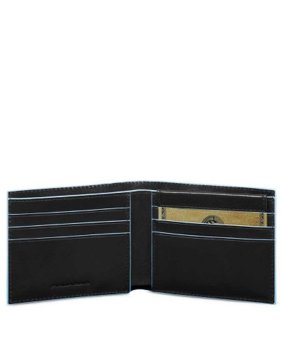 PIQUADRO Wallet Blue Square Leather Black - PU3891B2R-N