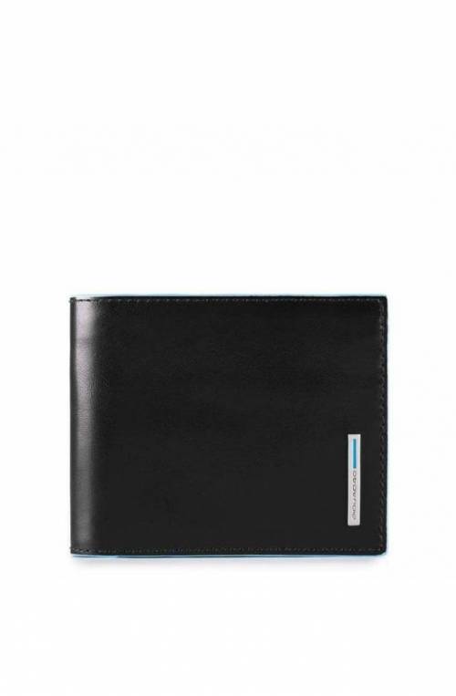 PIQUADRO Wallet Blue Square Leather Black - PU3891B2R-N