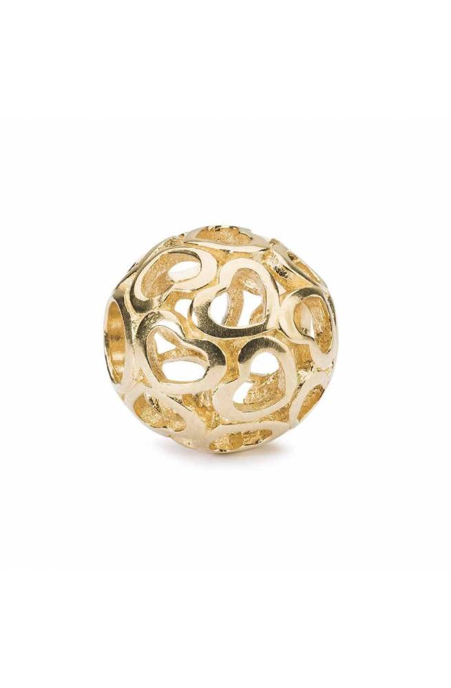 Bead in Oro Coperta di Cuori TROLLBEADS - TAUBE-00119