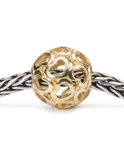 Bead in Oro Coperta di Cuori TROLLBEADS - TAUBE-00119