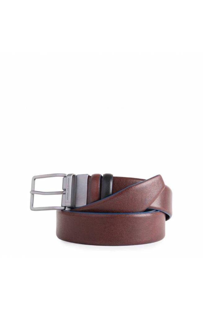 Cintura PIQUADRO Blue Square Special Uomo Pelle Marrone-Nero -  CU4878B2S-TMN - PoppinsBags