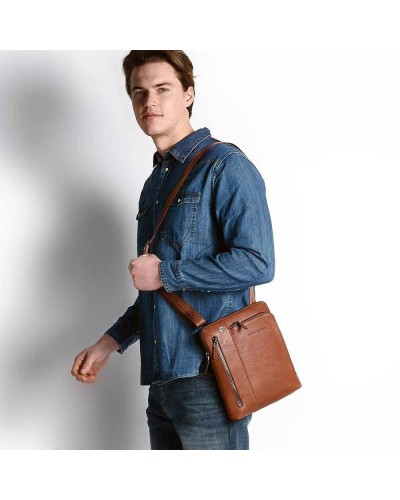 PIQUADRO Tasche BLACK SQUARE Herren Umhängetasche Leder Blau - CA1816B3-BLU4