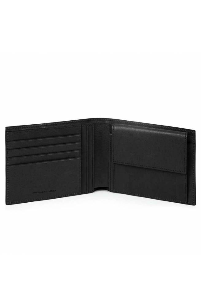 PIQUADRO Cartera Black Square Hombre Cuero Negro - PU257B3R-N