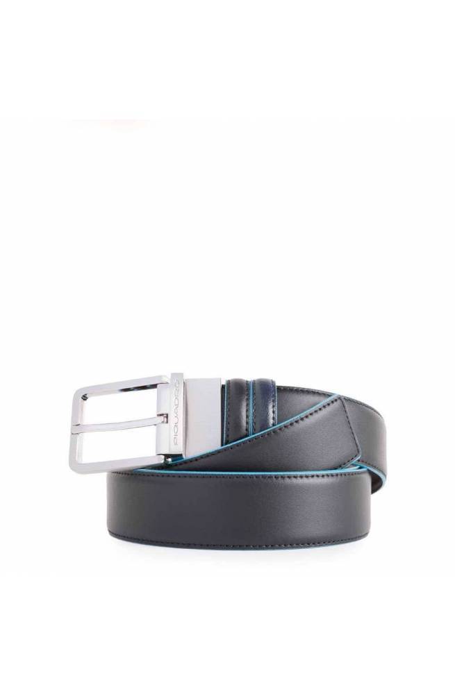 Cintura PIQUADRO Blue Square Uomo Reversibile Nero Blu- CU2619B2-NBLU2