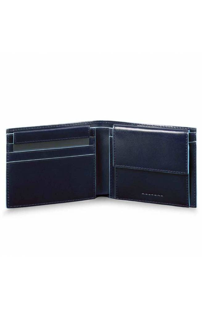 PIQUADRO Wallet Blue Square Male Leather Blue - PU4188B2R-BLU2