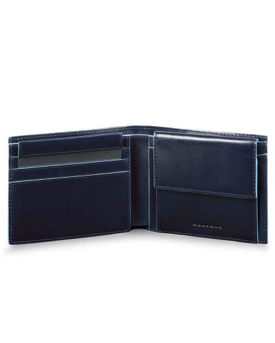 PIQUADRO Wallet Blue Square Male Leather Blue - PU4188B2R-BLU2