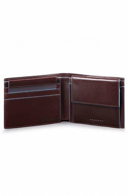 PIQUADRO Wallet Blue Square Male Leather Brown - PU4188B2R-MO