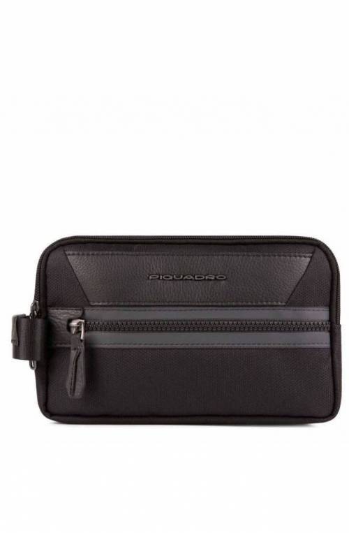 PIQUADRO Beauty case Trakai leather and fabric Black - BY5532W109-N