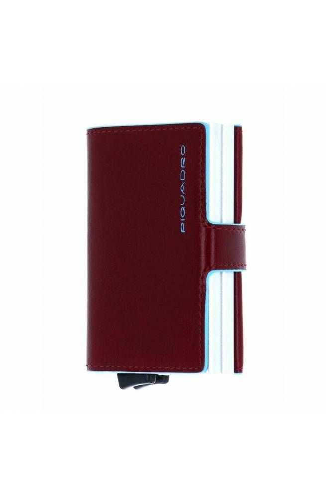 PIQUADRO Cardholder Blue Square Brown Leather - PP5472B2R-MO