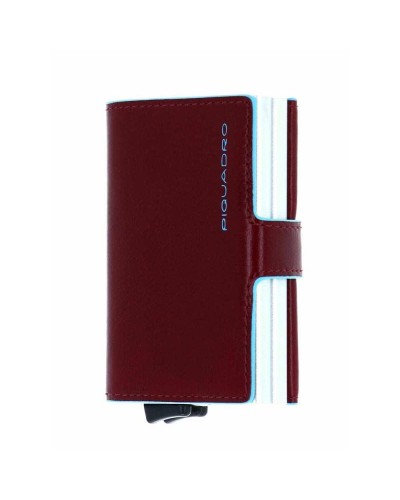 PIQUADRO Cardholder Blue Square Brown Leather - PP5472B2R-MO