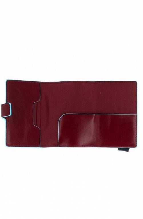 PIQUADRO Cardholder Blue Square Brown Leather - PP5472B2R-MO