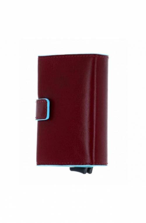 PIQUADRO Cardholder Blue Square Brown Leather - PP5472B2R-MO