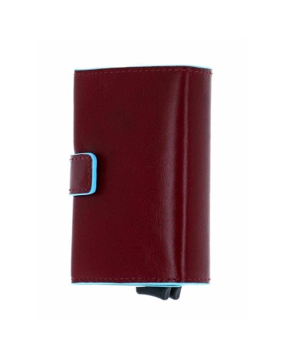 PIQUADRO Cardholder Blue Square Brown Leather - PP5472B2R-MO