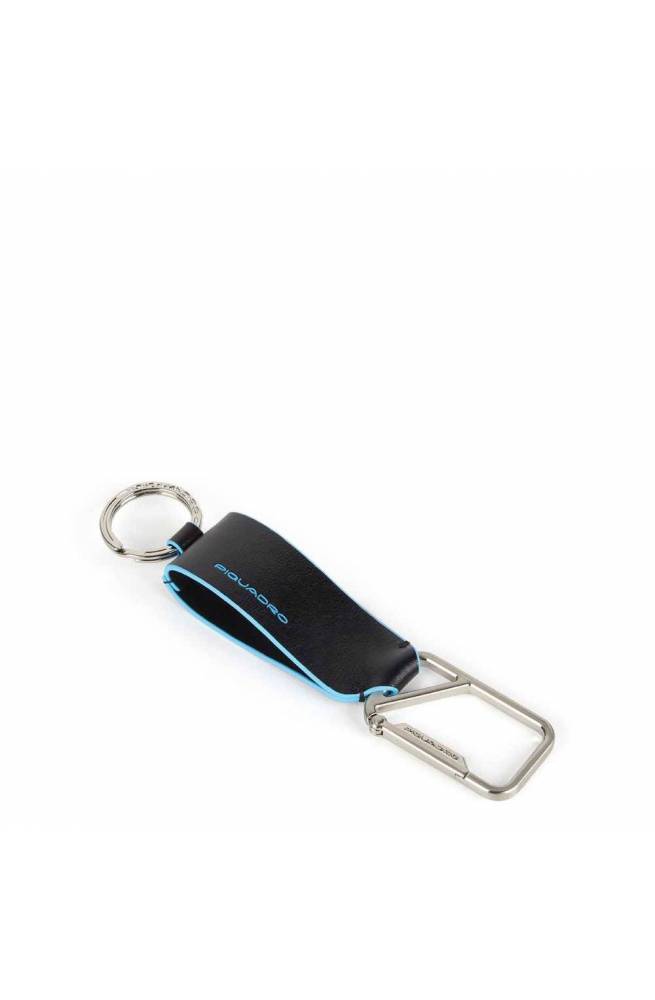 Portachiavi PIQUADRO Blue Square Nero Pelle Uomo - PC5600B2-N - PoppinsBags