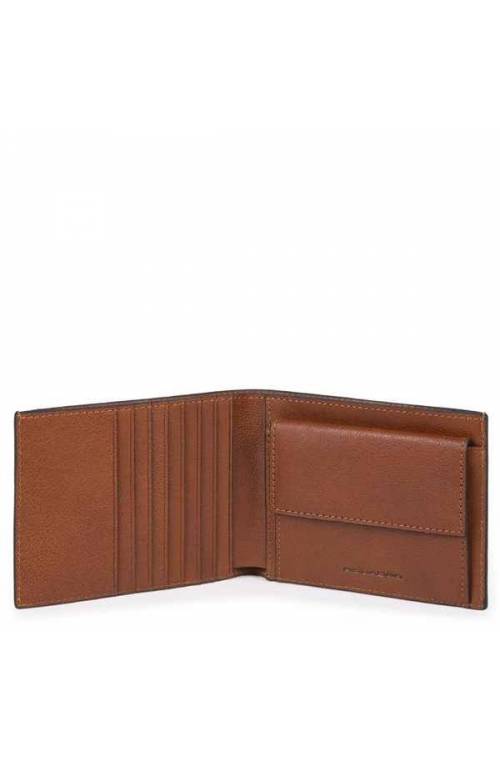 PIQUADRO Wallet Black Square Leather Brown RFID - PU1239B3R-CU