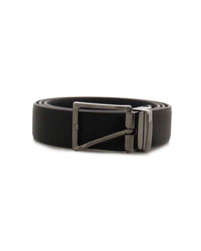 OFFICINE DEL CUOIO Belt Male Leather Reversible Black-blue - 120-35-120NBLU