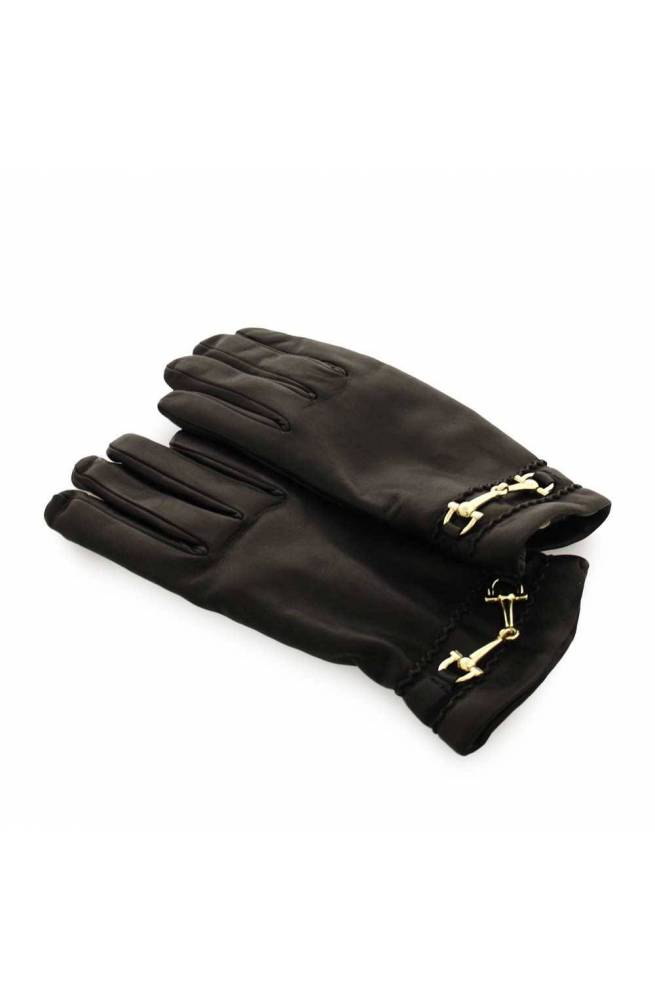 ENNEGI Handschuhe Damen Leder Schwarz - 2660NERO-75