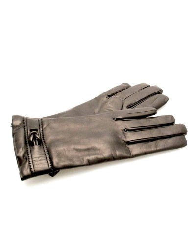 ENNEGI Gloves Female Leather Black Italy - 3C-7