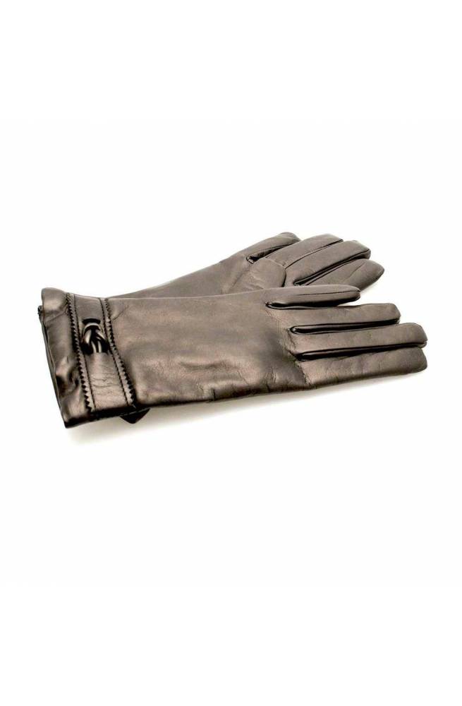 ENNEGI Guantes Mujer Cuero Negro Italy - 3C-75