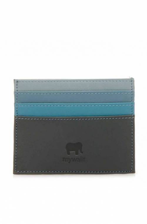 MYWALIT Cardholder Smokey Grey Multicolor Leather - 160-82