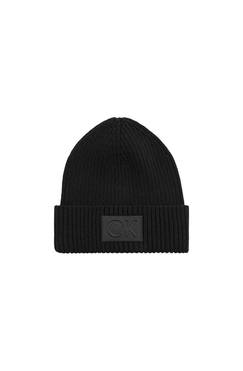 CALVIN KLEIN Hat LOGO PATCH BEANIE Male 