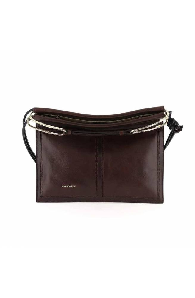 BORBONESE Bag CENTERFOLD Female Leather Brown- 923856-AB4-211