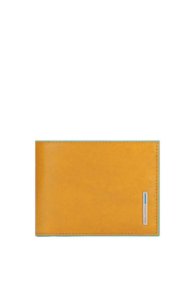 PIQUADRO Wallet Blue Square Male Leather yellow - PU257B2R-G9 - PoppinsBags