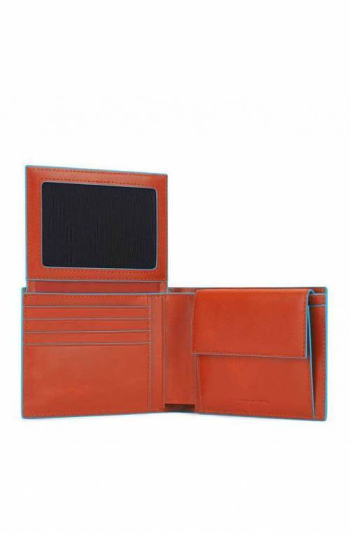 PIQUADRO Wallet Blue Square Male Leather Brown - PU1392B2R-CU5