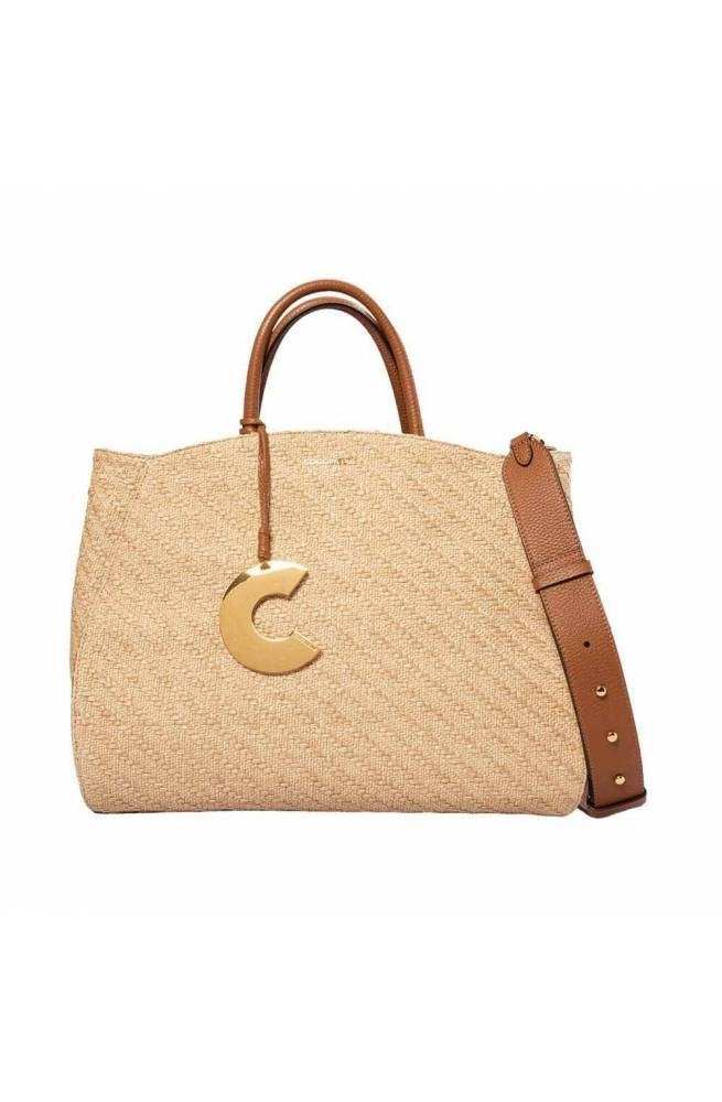 Borsa COCCINELLE CONCRETE RAFIA Donna Marrone - E1LLD180201701 - PoppinsBags