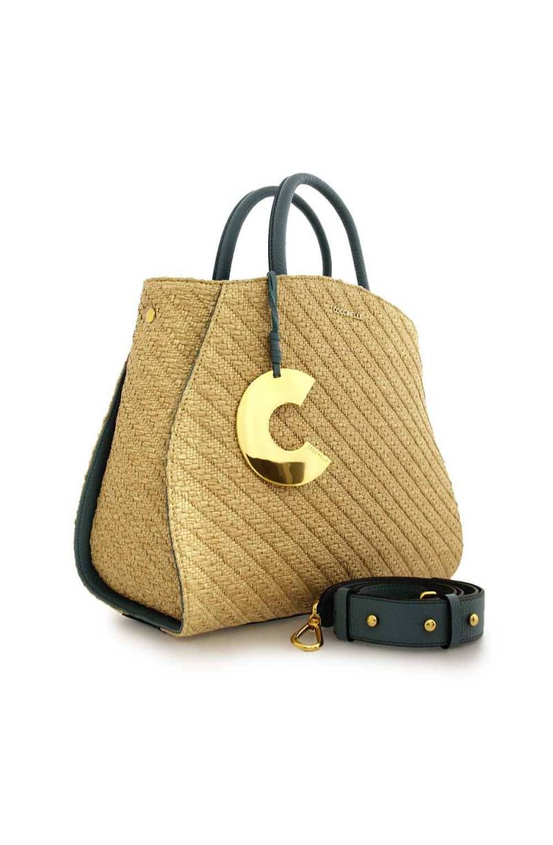 Borsa COCCINELLE CONCRETE RAFIA Donna celeste- E1LLD180101554 - PoppinsBags
