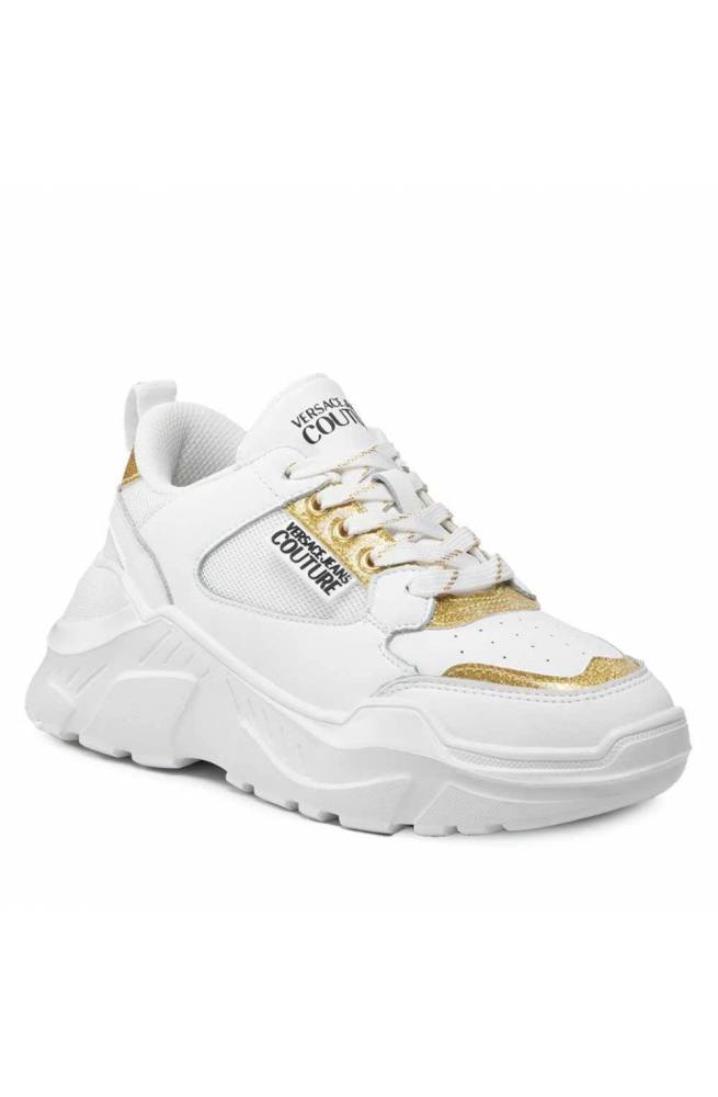 Scarpe VERSACE JEANS COUTURE Sneakers Donna Pelle Bianco -  72VA3SC2ZS241G03-40 - PoppinsBags