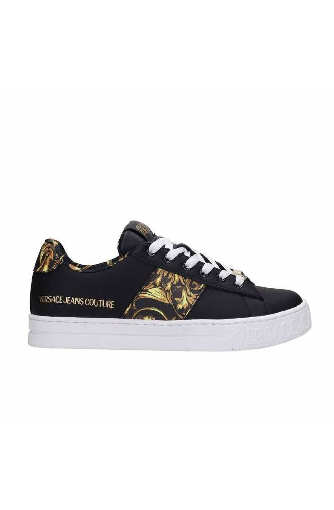 Scarpe VERSACE JEANS COUTURE Sneakers Donna Pelle Nero -  72VA3SKAZP016G89-36 - PoppinsBags