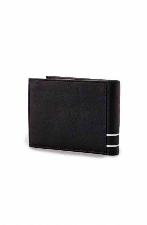 BIKKEMBERGS Wallet STRIPED LOGO Male Leather Black RFID anti-fraud protection - E4BPME2T3023999