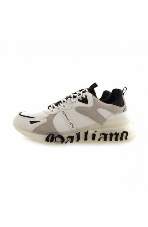 JOHN GALLIANO Shoes Sneakers Male White black 44 - 15602-CP-A-44