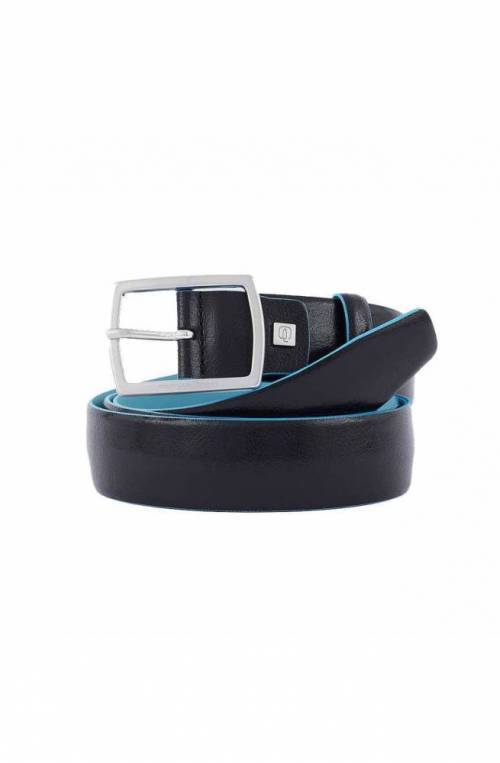 PIQUADRO Belt Blue Square Male Leather Adjustable Black - CU5920B2-N