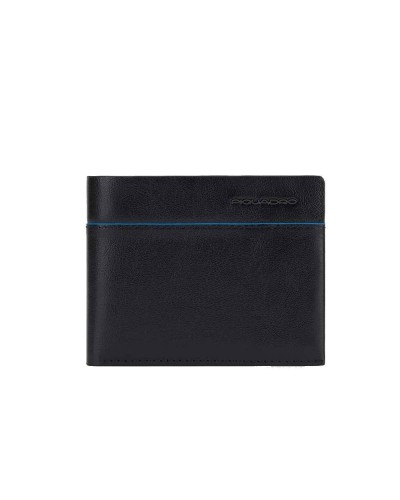 PIQUADRO Wallet Blue Square Male Leather Black - PP4248B2V-N