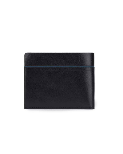 PIQUADRO Wallet Blue Square Male Leather Black - PP4248B2V-N