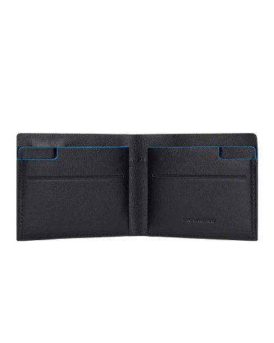 PIQUADRO Wallet Blue Square Male Leather Black - PP4248B2V-N