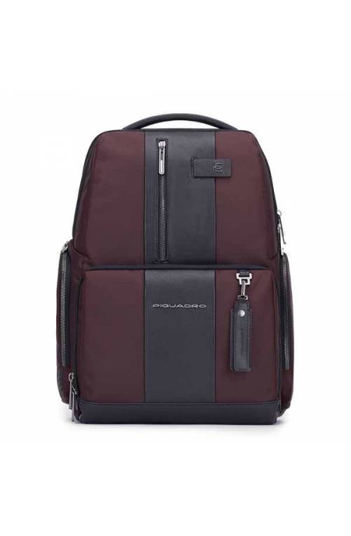 PIQUADRO Backpack Brief 2 Male leather and fabric Bordeaux - CA4532BR2-WEN