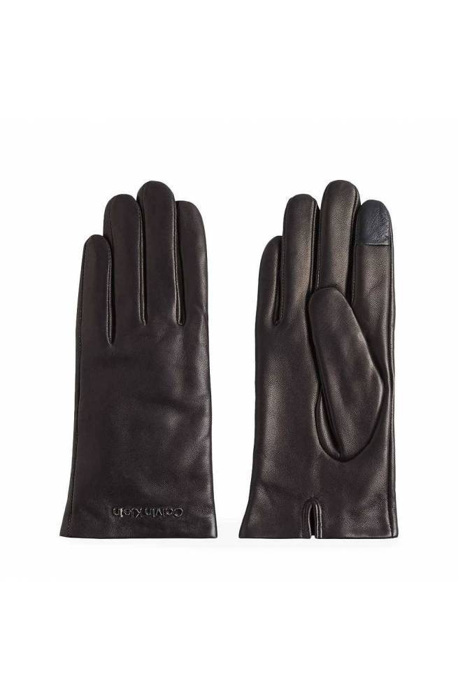 CALVIN KLEIN Gloves Unisex Leather Black - K60K608652BAX-M-L - PoppinsBags