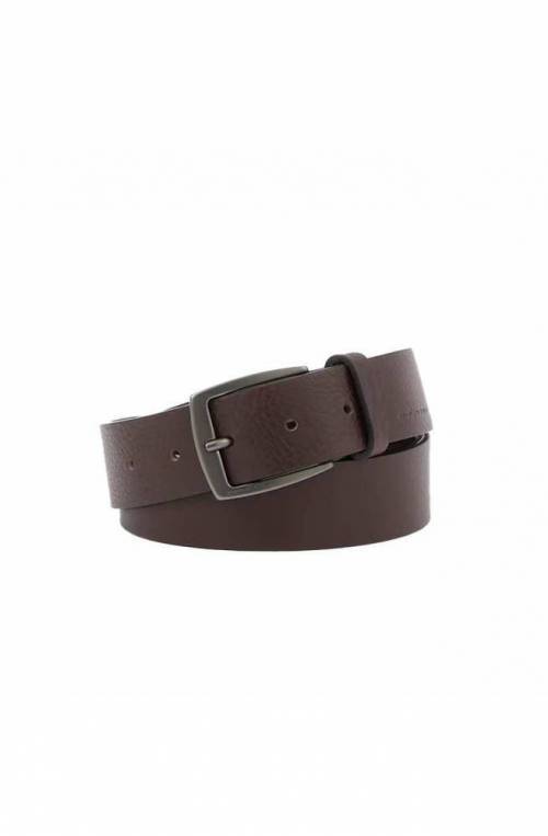 PIQUADRO Belt Black Square Male Leather Adjustable Brown - CU6184B3-TM