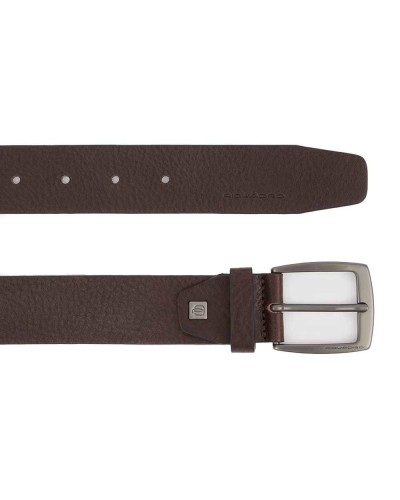 PIQUADRO Belt Black Square Male Leather Adjustable Brown - CU6184B3-TM