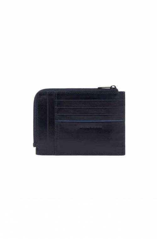 PIQUADRO Zip coin B2 Revamp Male Leather Blue - PU1243B2VR-BLU