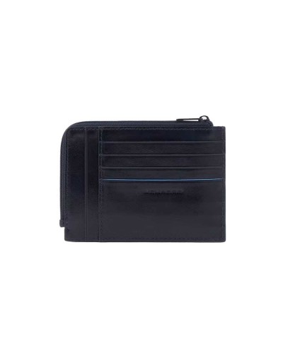 PIQUADRO Zip coin B2 Revamp Male Leather Blue - PU1243B2VR-BLU