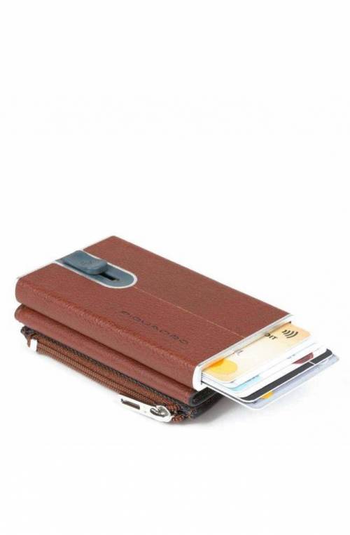 PIQUADRO Cardholder Black Square Brown Leather - PP5585B3R-CU