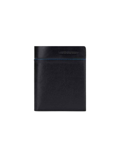 PIQUADRO Wallet Blue Square Male Leather Black - PP4249B2V-N