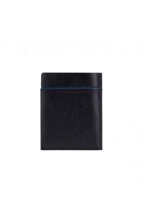 PIQUADRO Wallet Blue Square Male Leather Black - PP4249B2V-N