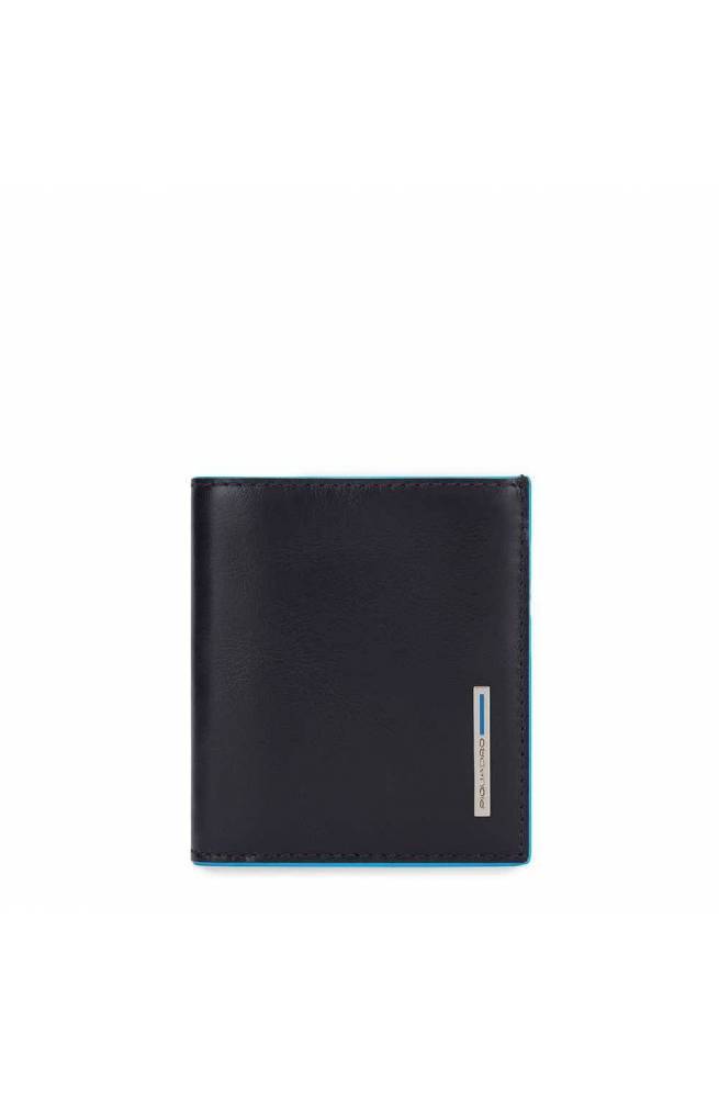 PIQUADRO Wallet blue square Male Leather Black PU5963B2R-N