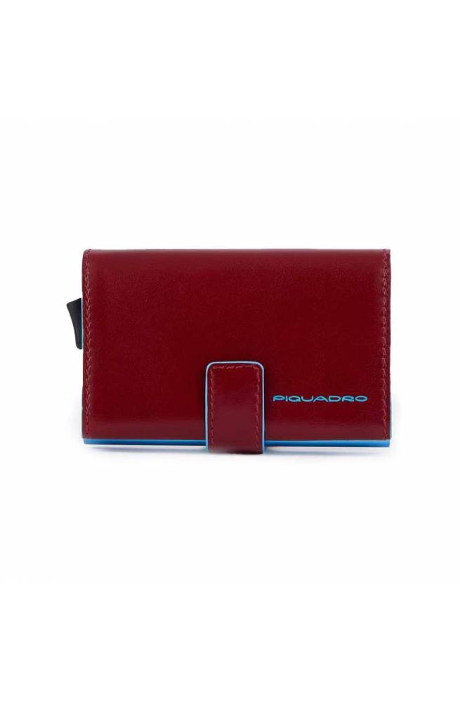 PIQUADRO Titular de la tarjeta blue square rojo Piel - PP5649B2BLR-R